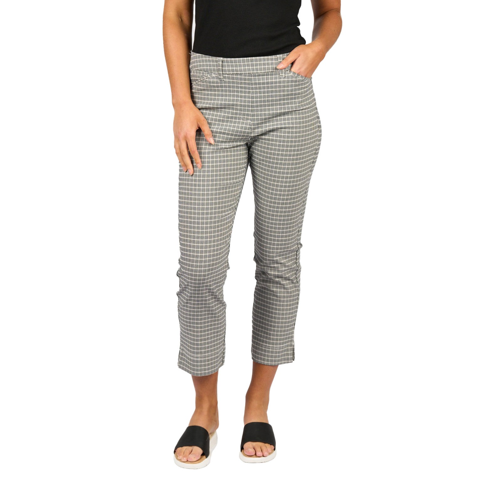 Vassalli Slim Leg 7/8 Pull On Pant With Elastic Back Waistband